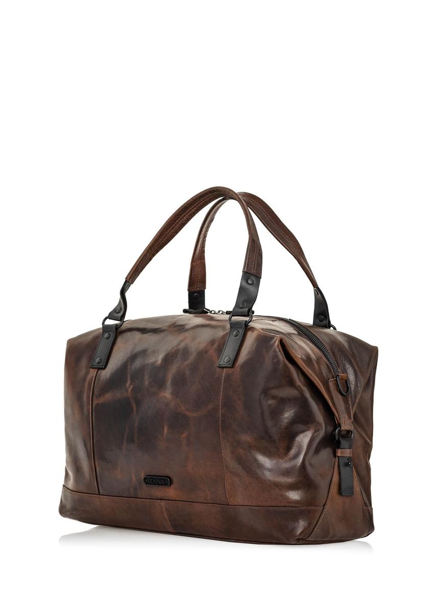 Brown leather large men's bag TORMS-0103B-79(Z24)