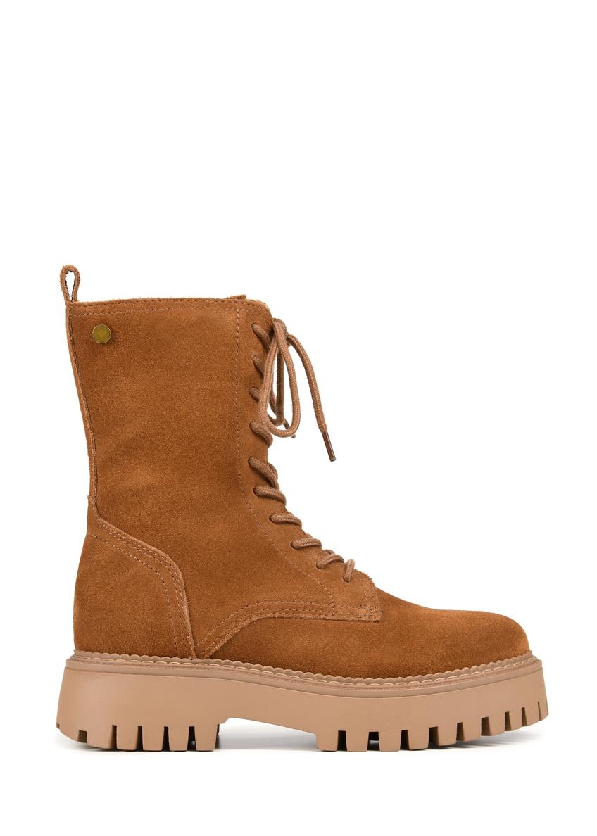 Brązowe skórzane botki damskie BUTYD-1004-88(Z25)