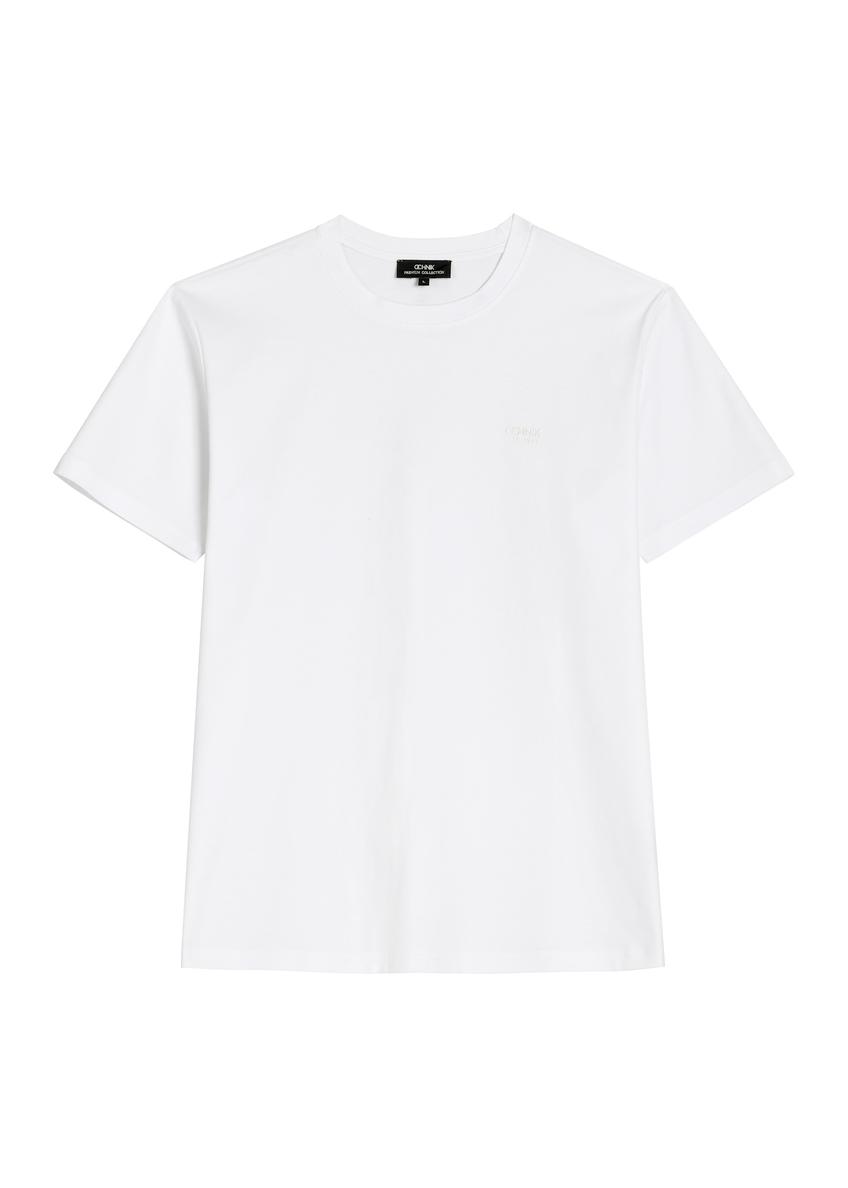 Biały t-shirt męski z bawełny merceryzowanej TSHMT-0156-0A(Z26)