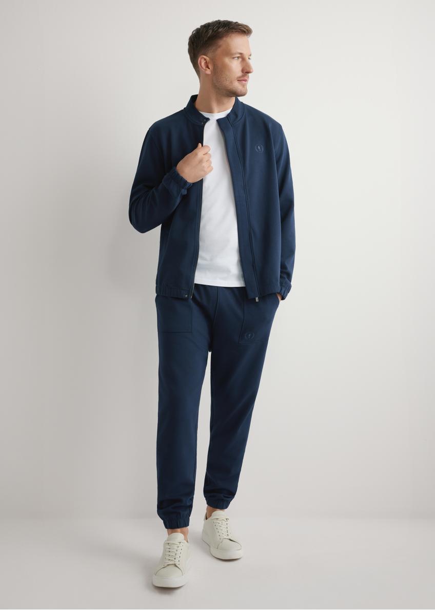 Granatowa bluza męska na suwak BLZMT-0072-7E(W26)