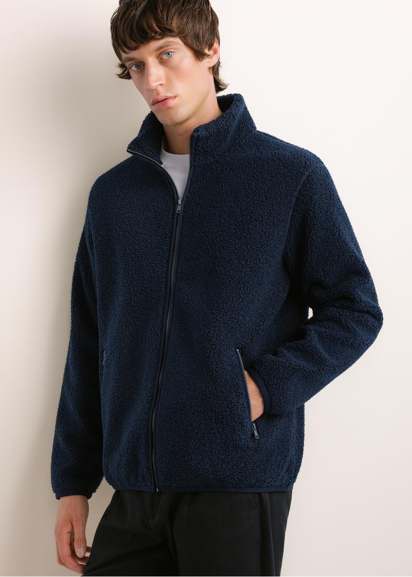 Ciemnogranatowa bawełniana bluza męska BLZMT-0088-7E(Z26)