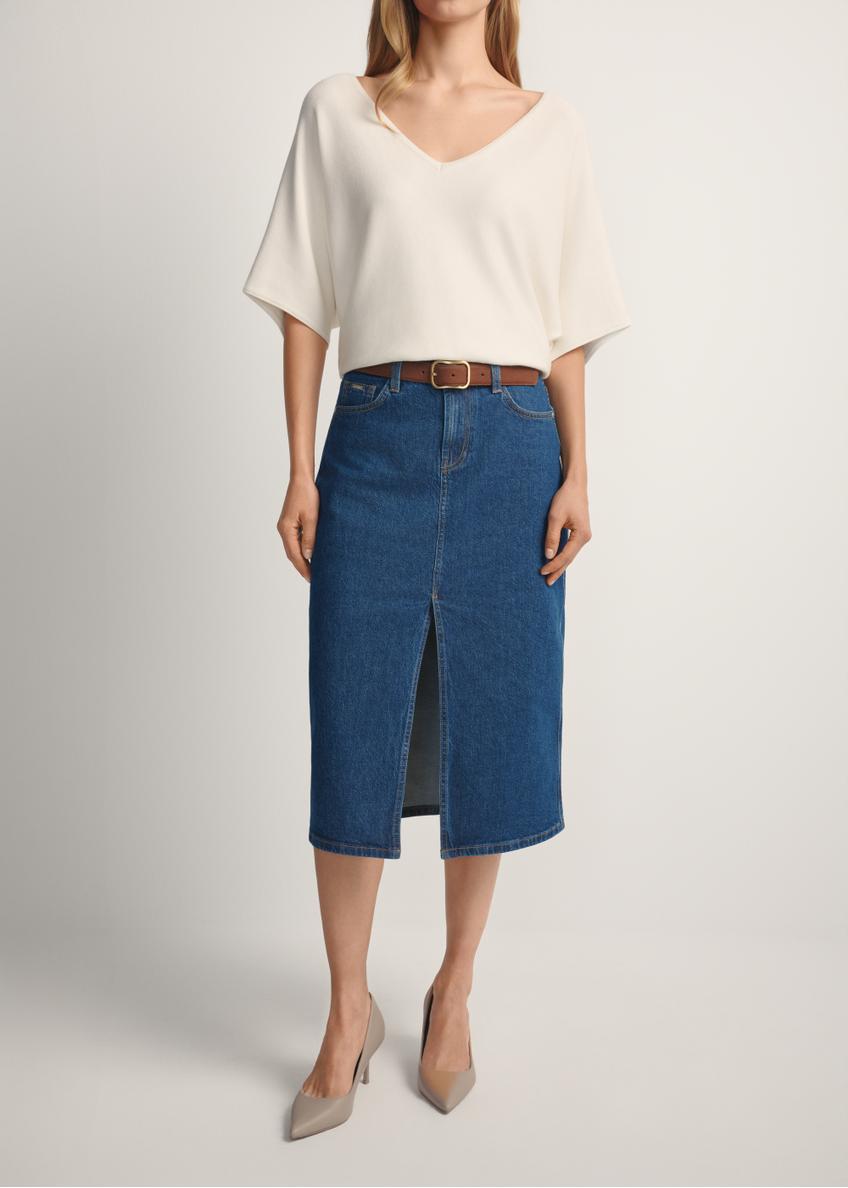 Jeansowa spódnica midi SPCDT-0119-7H(W26)