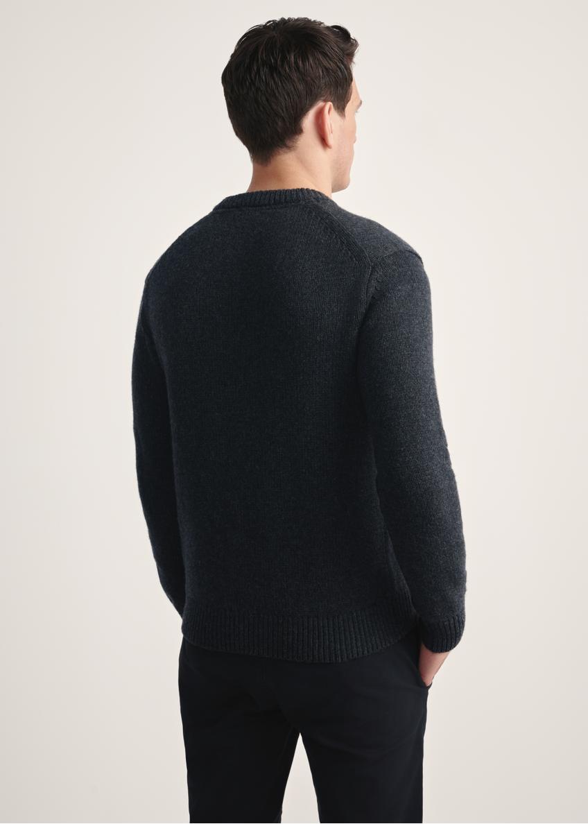 Grafitowy sweter męski z wełną SWEMT-0172-99(Z25)