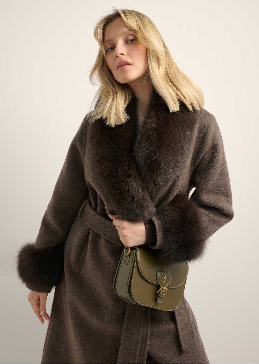 Mała khaki listonoszka damska z ozdobnym zapięciem TOREC-1243-8D(Z26)