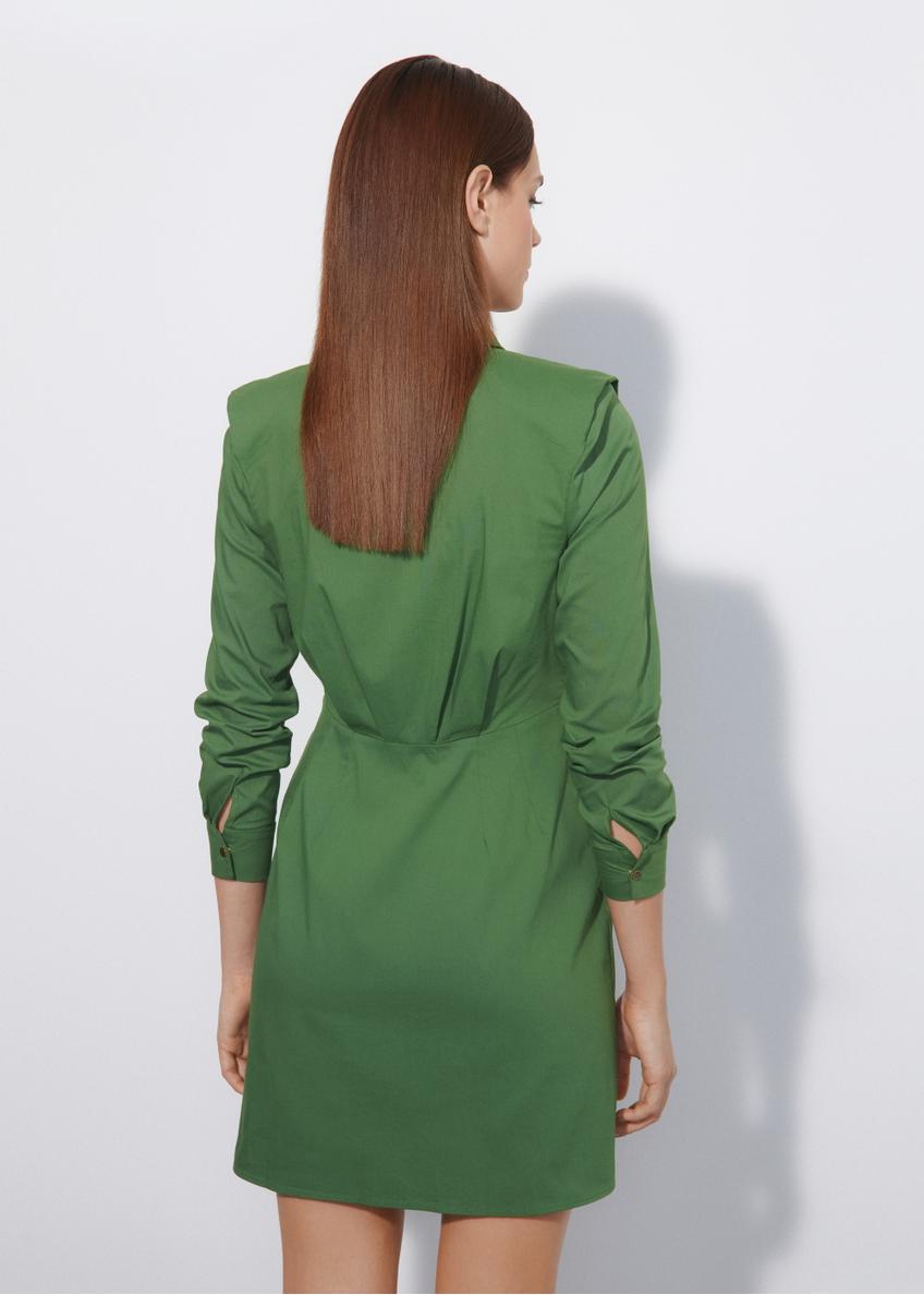 Zielona sukienka z kołnierzykiem SUKDT-0161-54(W23)