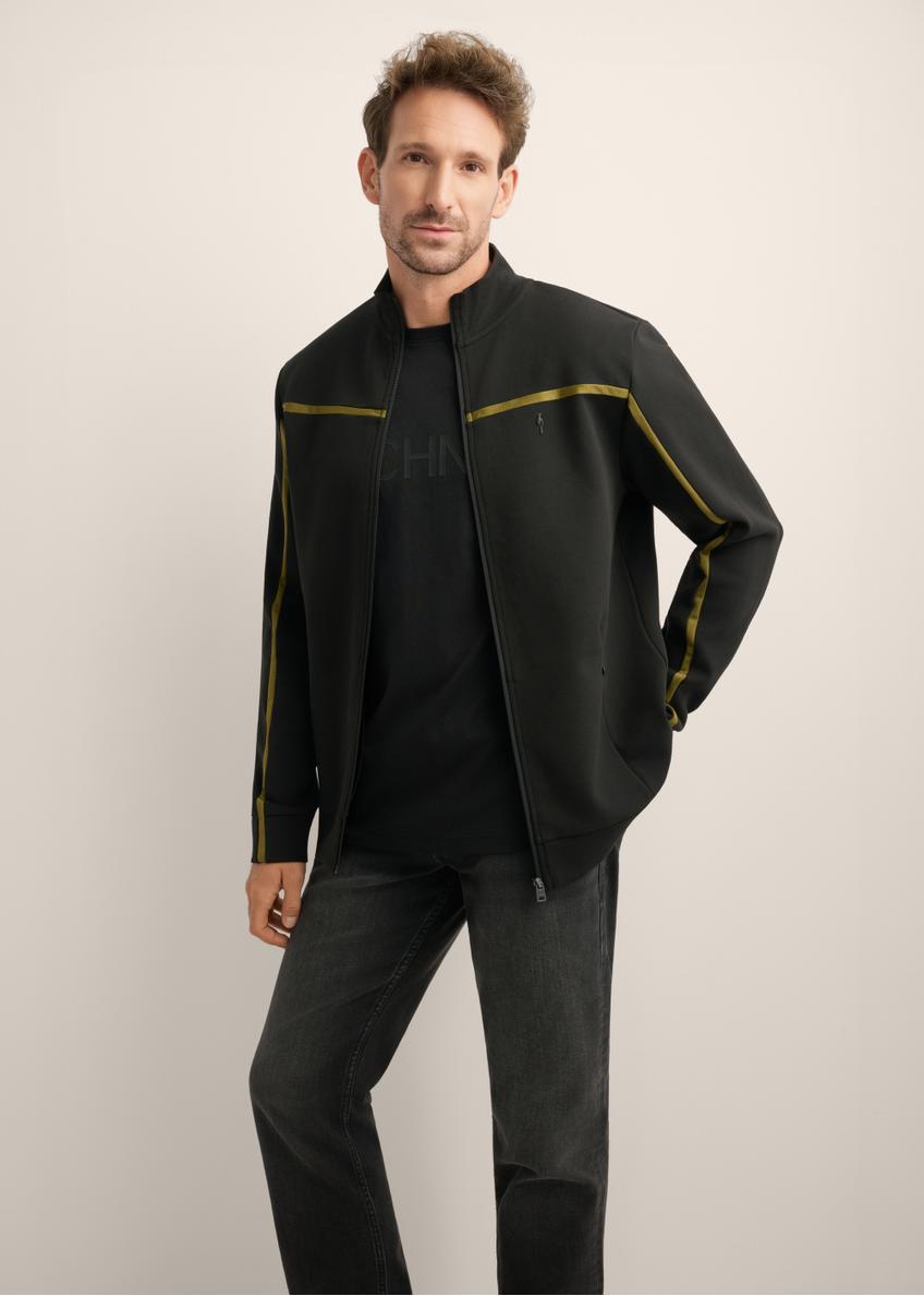 Rozpinana czarna bluza męska ze stójką BLZMT-0082-99(Z26)