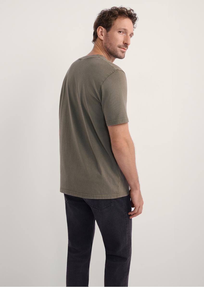 T-shirt męski w kolorze khaki TSHMT-0134-55(Z25)