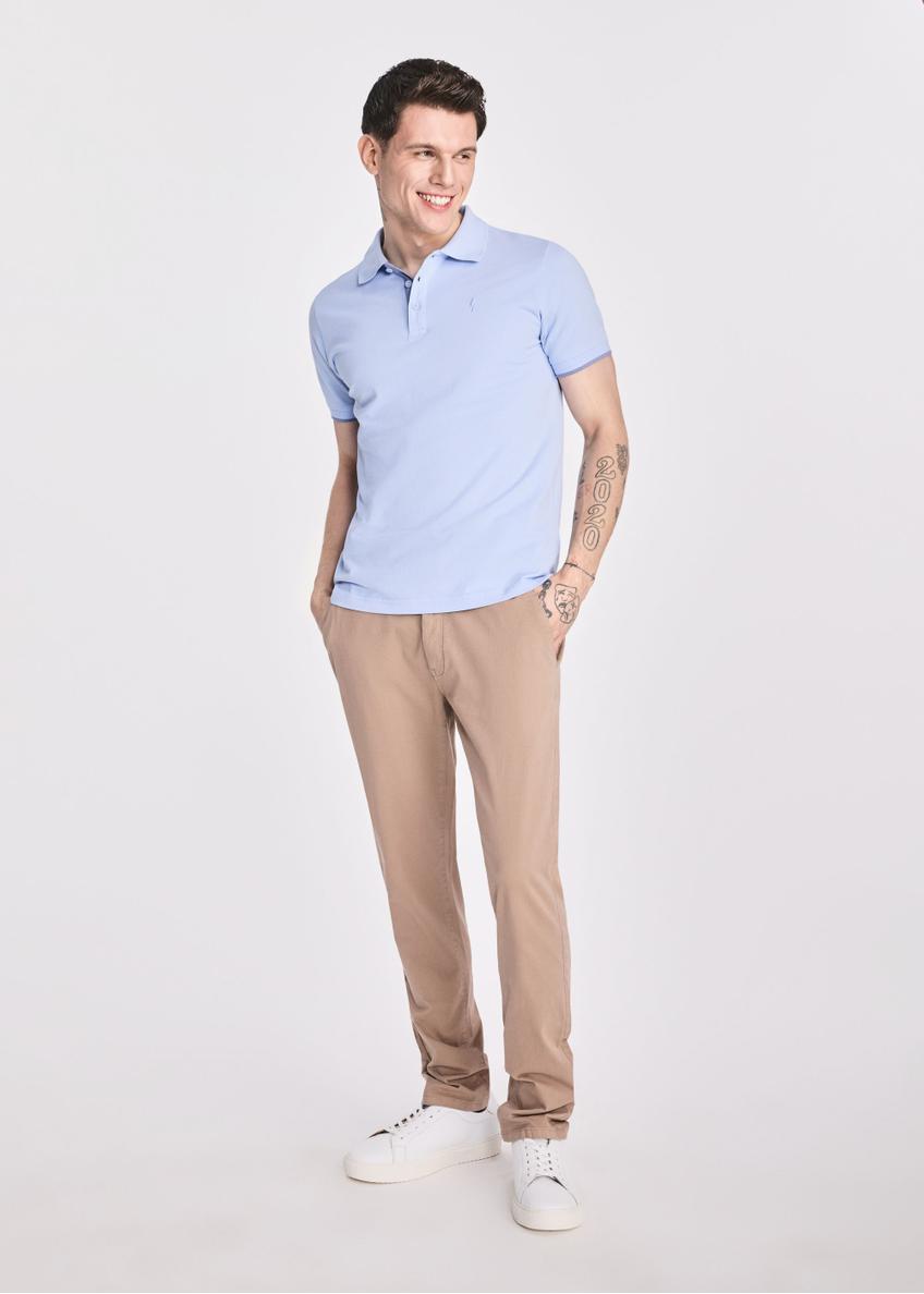 Jasnoniebieska koszulka polo męska z bawełny POLMT-0045B-62(W25)