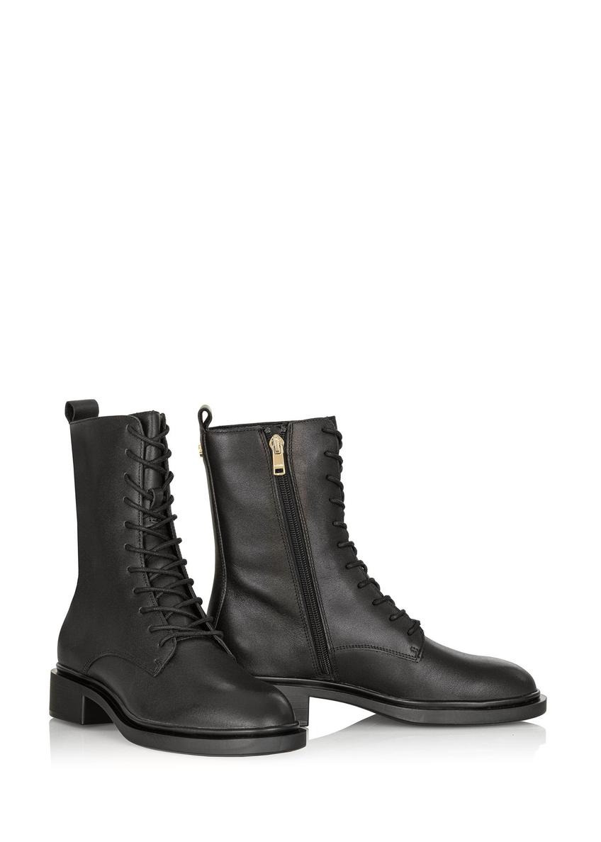 Black leather ankle boots  BUTYD-1121-99(Z24)