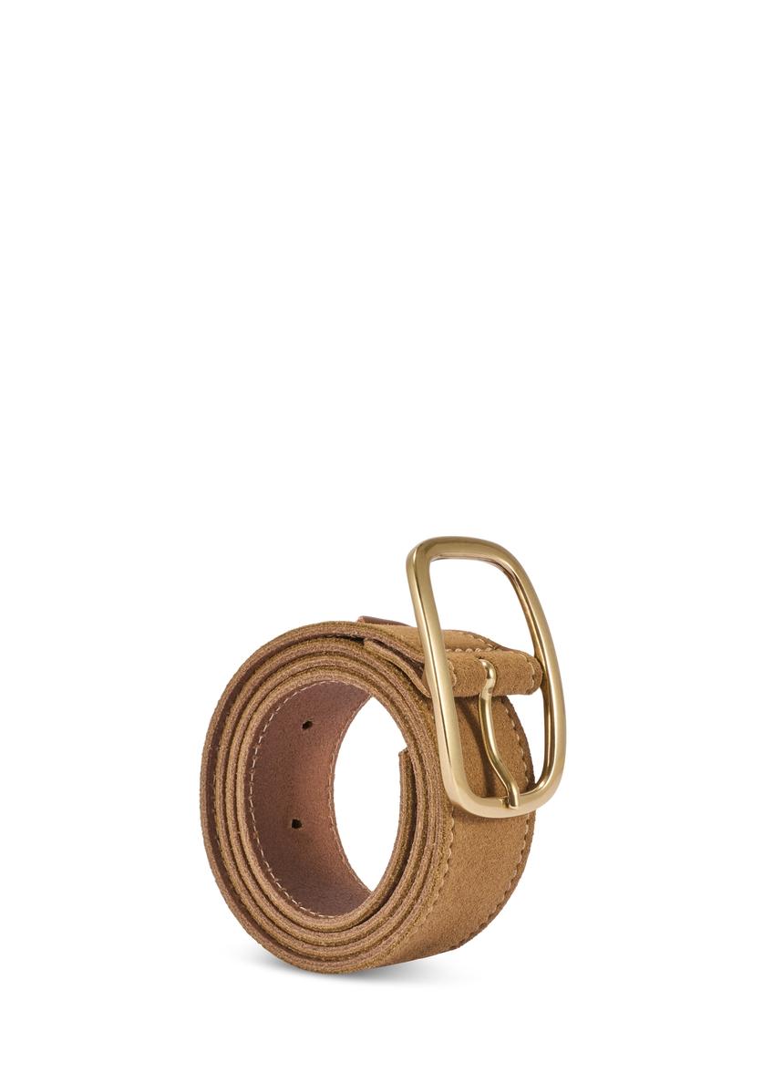 Skórzany beżowy pasek damski PASDS-0339-1B(W26)