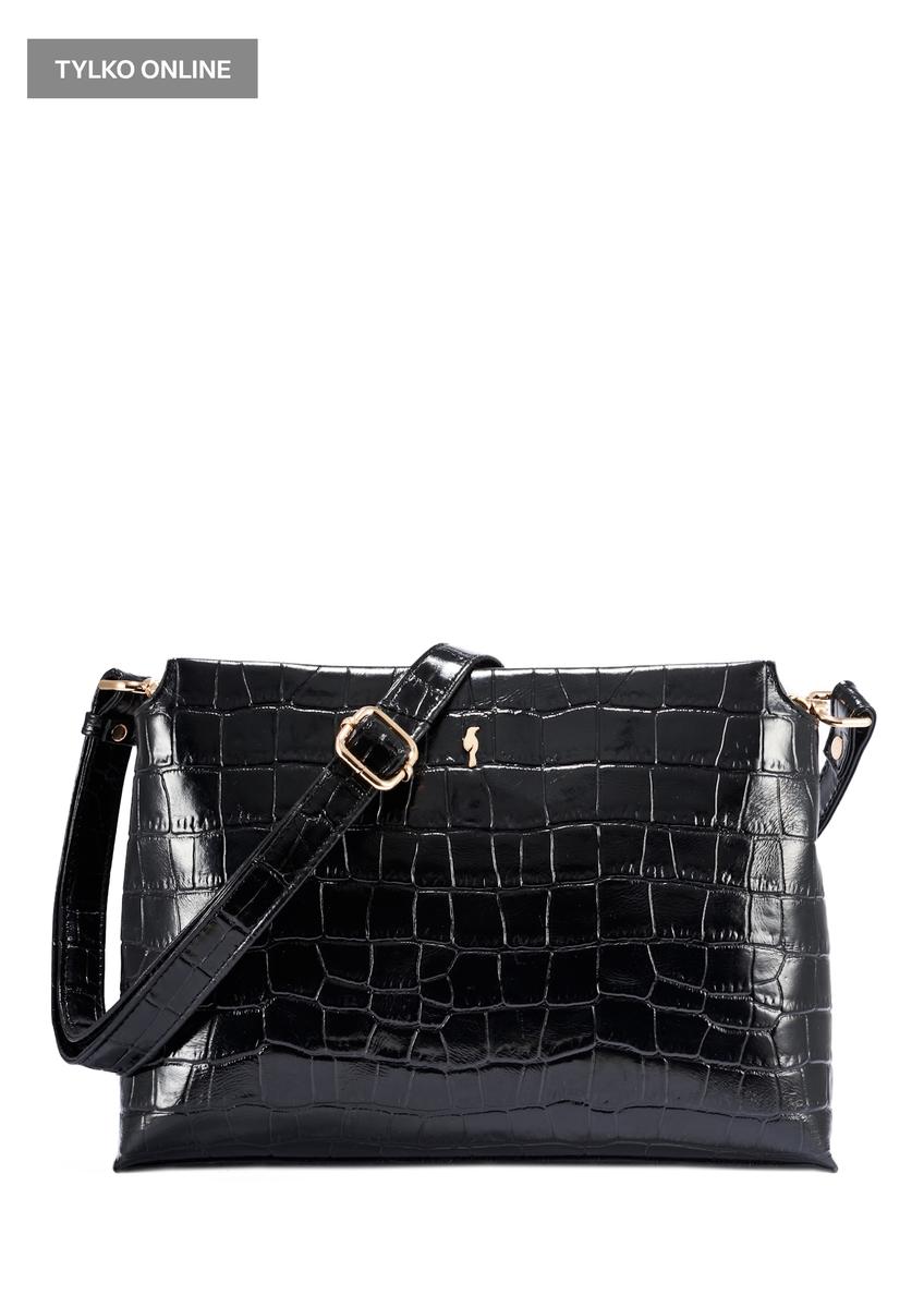 Czarna torebka damska croco TORES-1159E-99(Z25)