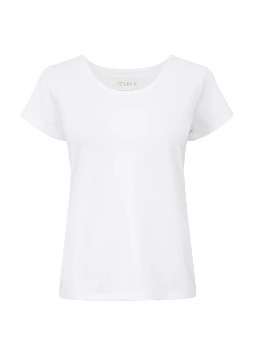 Biały T-shirt damski basic TSHDT-0111-11(KS)-03