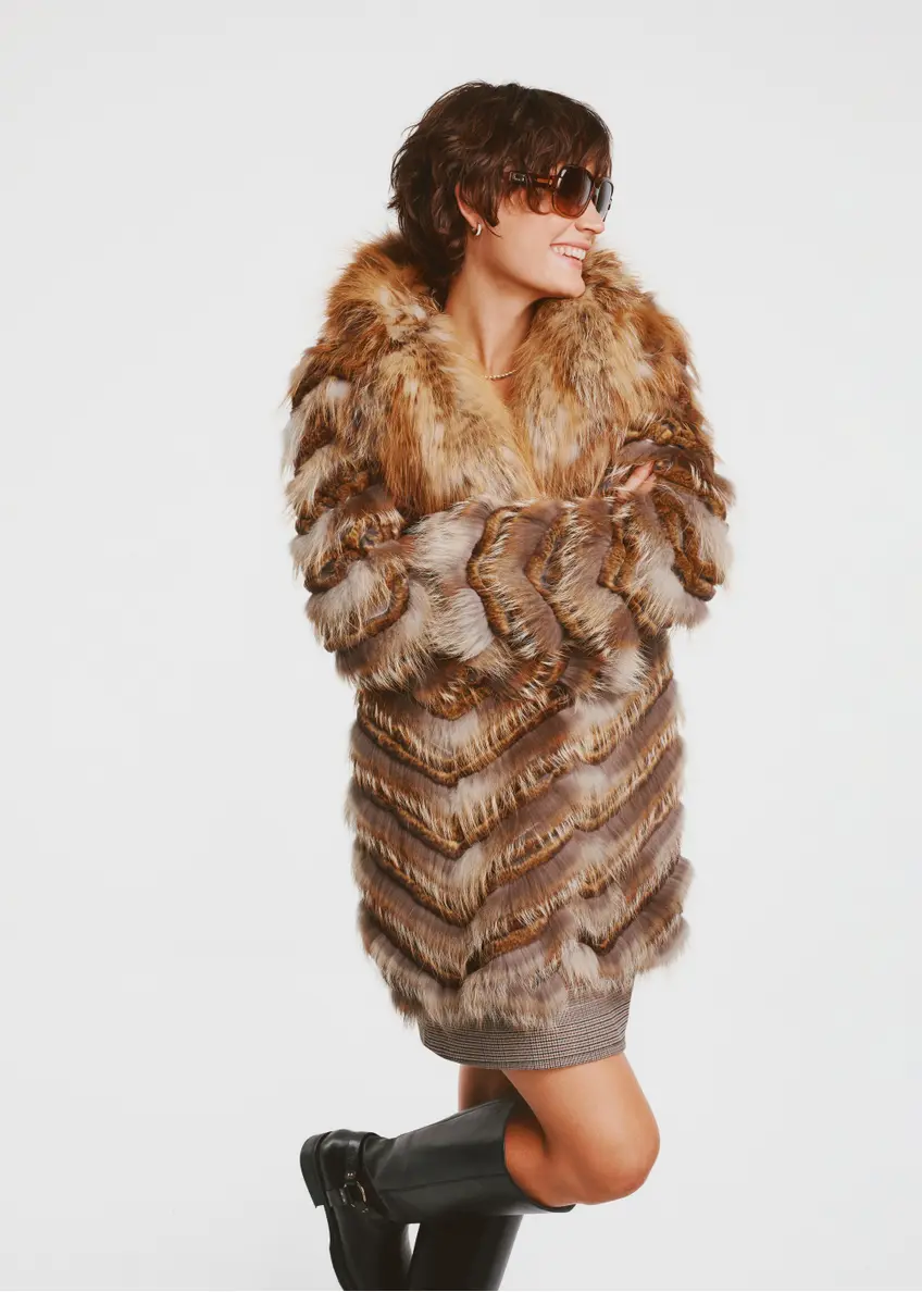 Women's natural fur in shades of brown FUTDF-0107-4162(Z24)-01