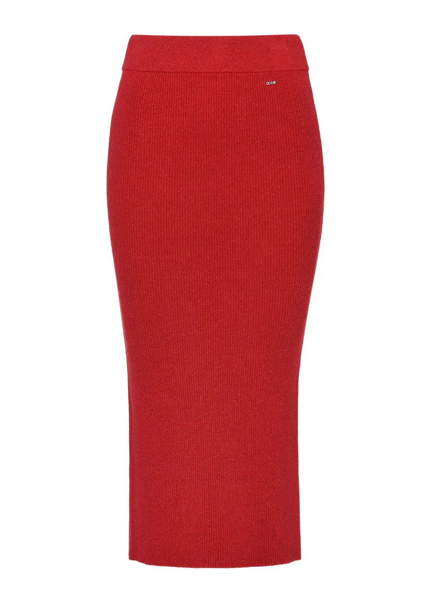 Czerwona dopasowana spódnica midi SPCDT-0095-42(Z24)