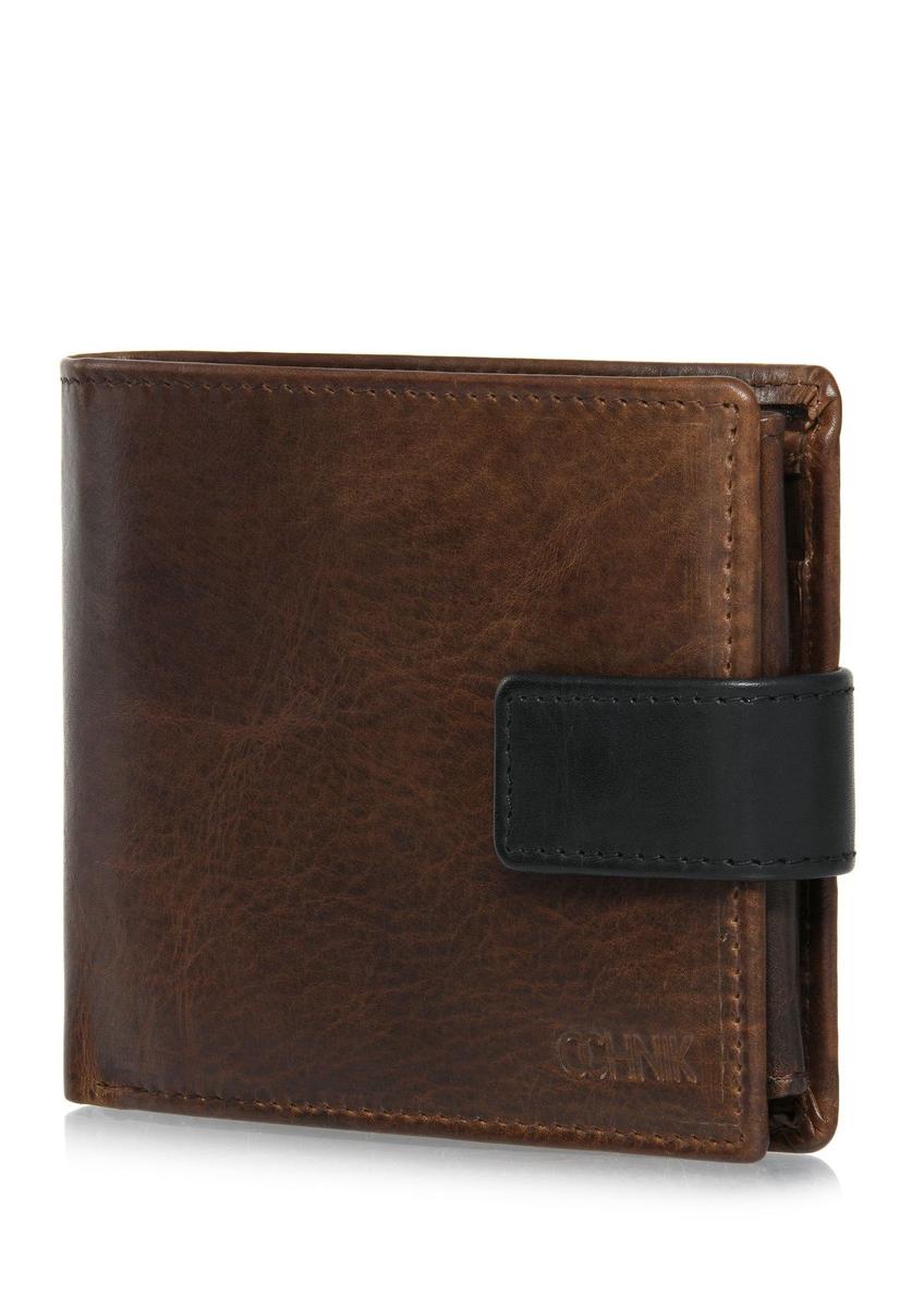 Brown men's leather wallet PORMS-0612-89(Z24)