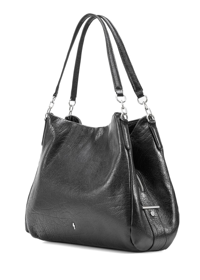 Czarna skórzana damska torebka shopper TORES-0636D-99(Z25)