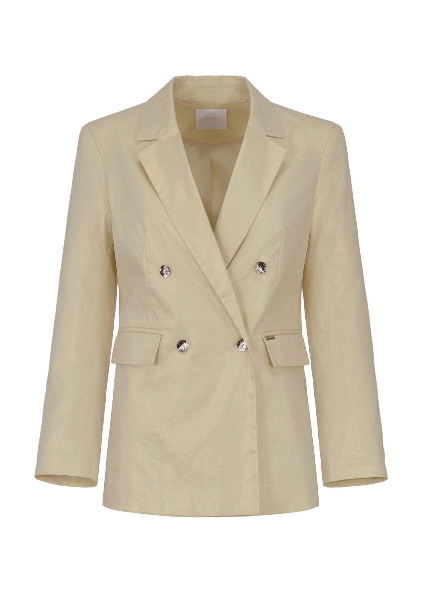 Dwurzędowa złota marynarka damska ZAKDT-0026-80(W23)-05