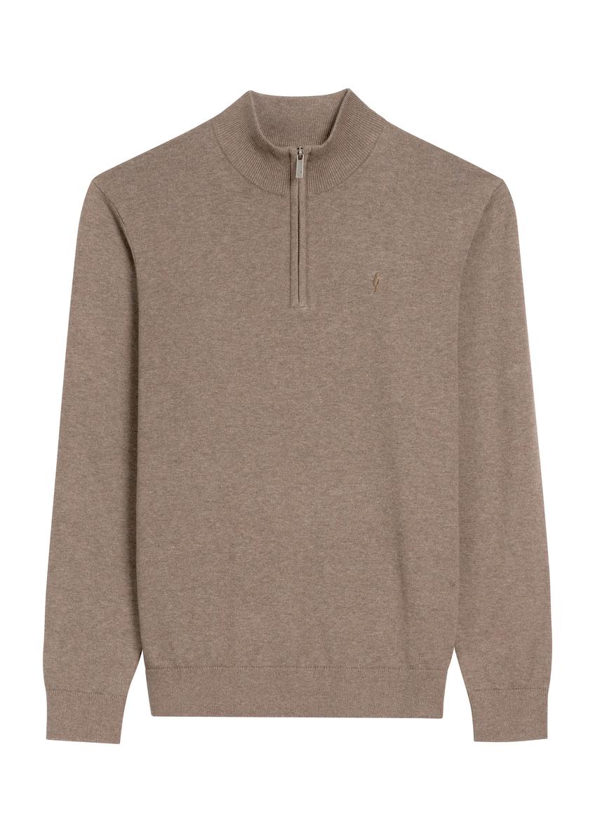 Camelowy sweter męski SWEMT-0174-1D(Z26)