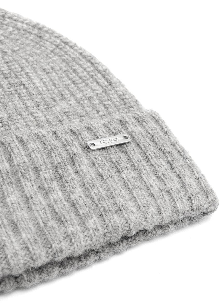 Szara czapka damska z wełną CZADT-0210-9B(Z26)
