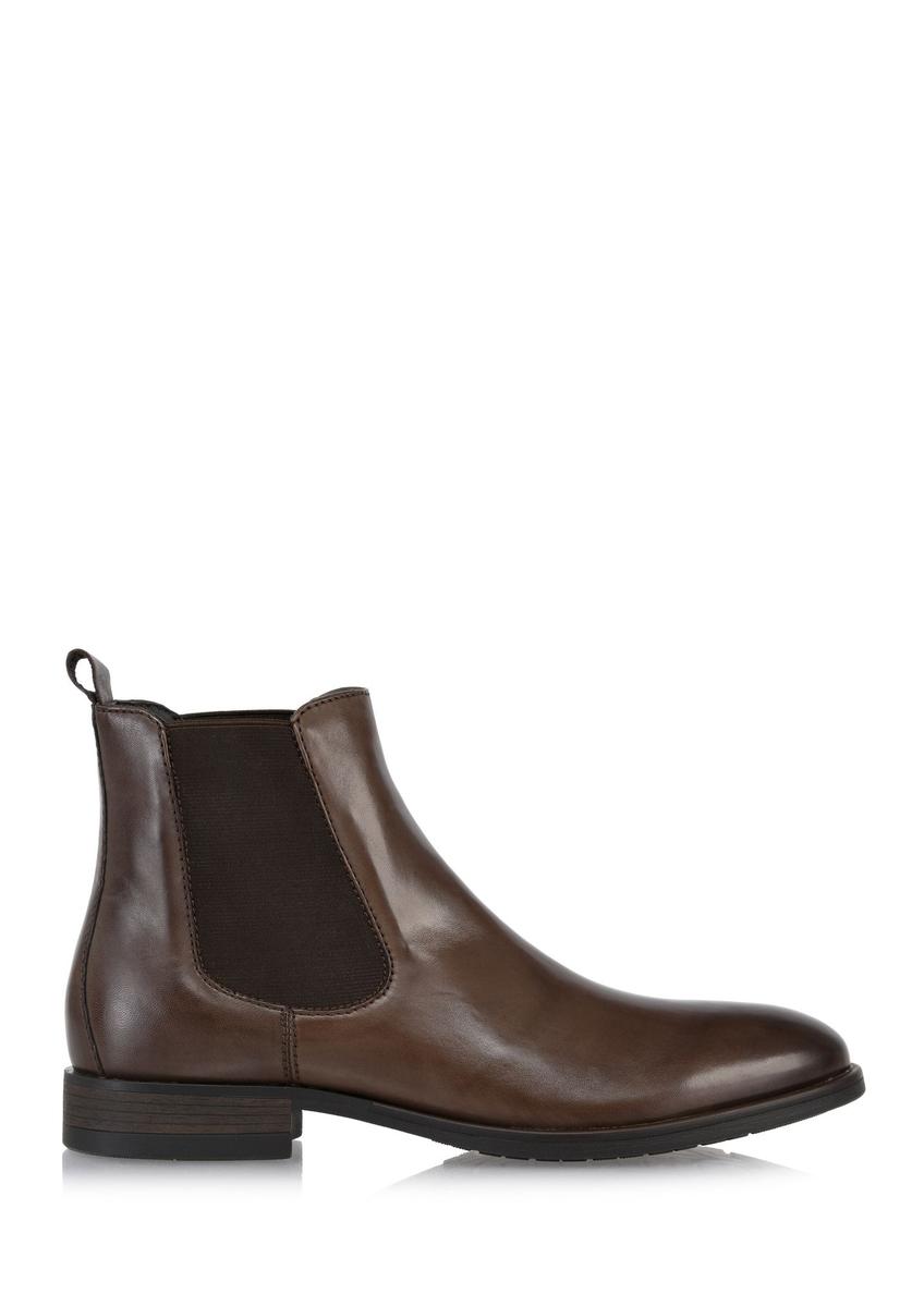 Brown leather ankle boots for men BUTYM-0463-89(Z24)