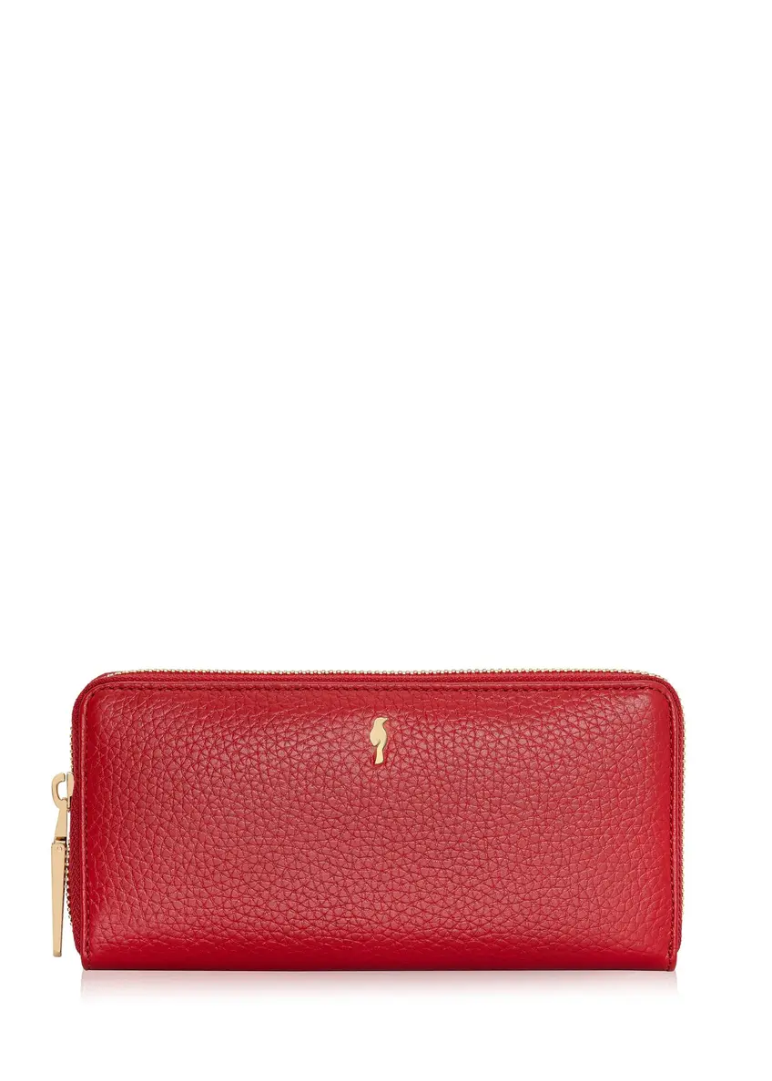 Red leather women's wallet PORES-0800E-41(Z24)-08