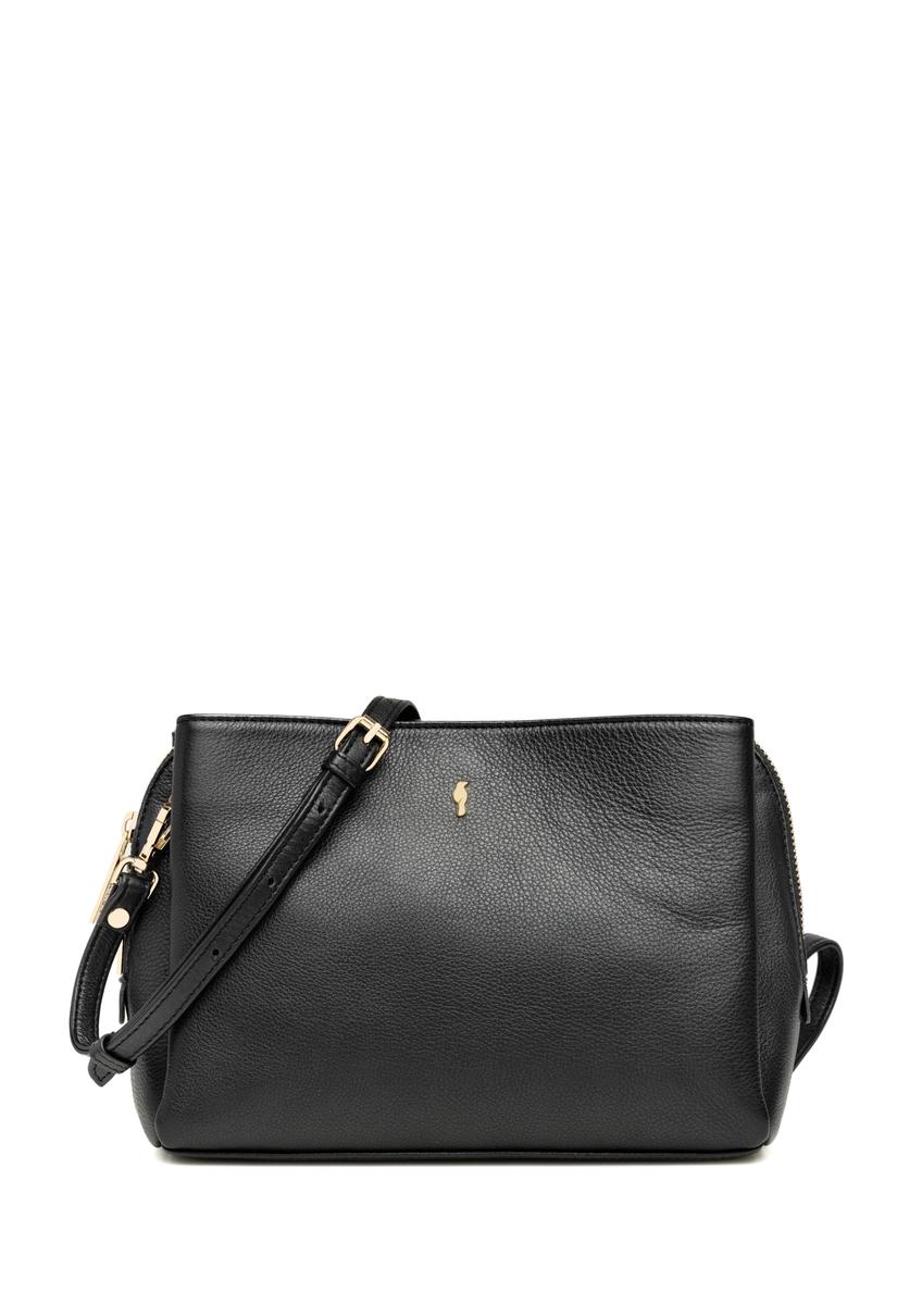 Czarna skórzana torebka damska na ramię TORES-1244-99(W26)