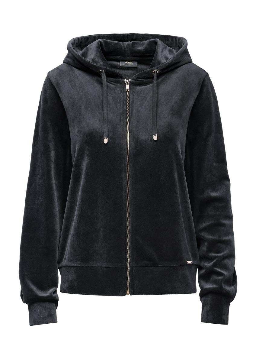 Czarna bluza damska z kapturem BLZDT-0103-99(Z24)-01