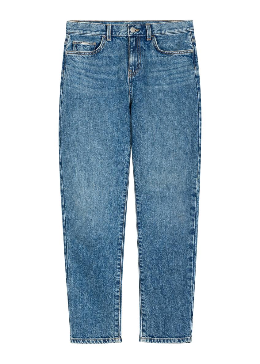 Ciemnoniebieskie spodnie jeansowe damskie JEADT-0011-7C(W26)