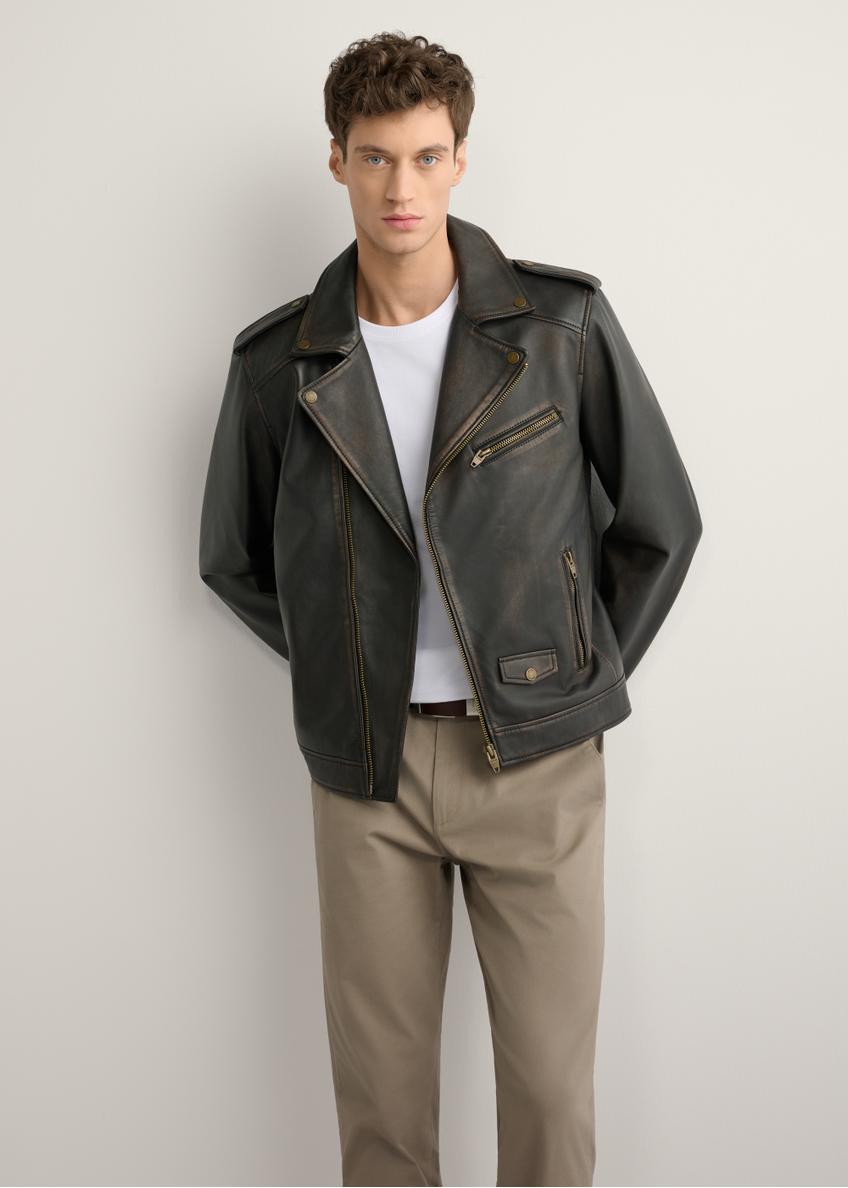 Skórzana kurtka męska ramoneska KURMS-0395-99(W26)