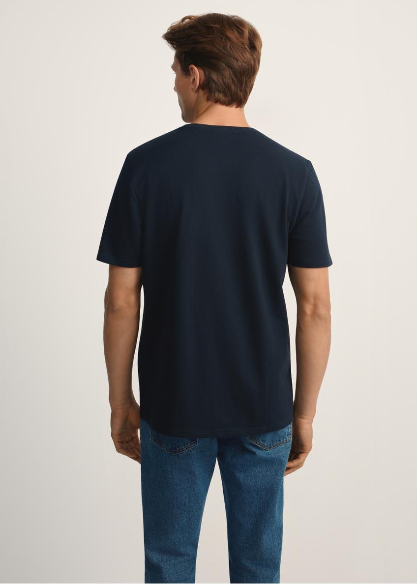 Granatowy bawełniany t-shirt męski TSHMT-0129-68(Z25)
