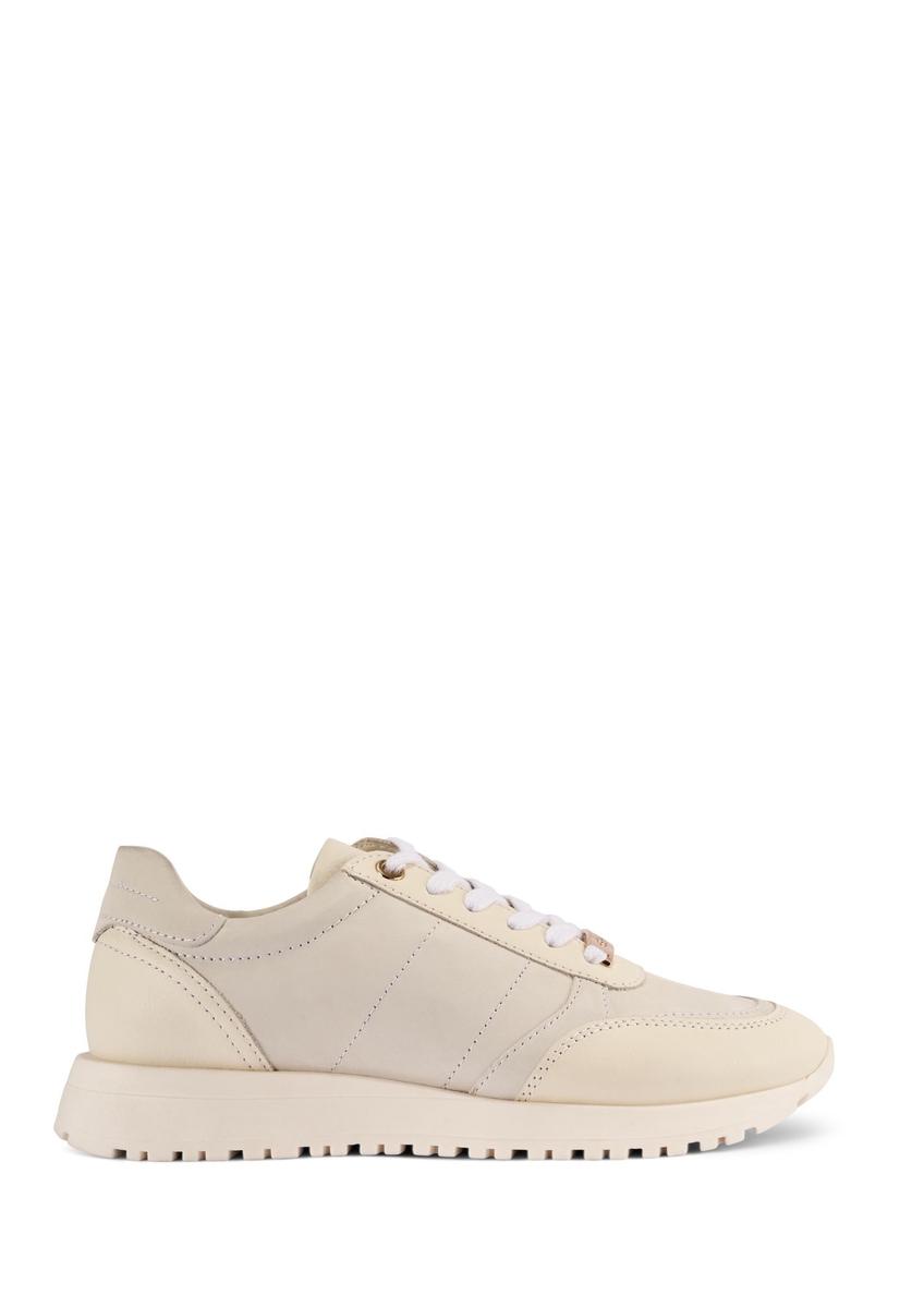 Kremowe skórzane buty sportowe damskie BUTYD-1099-11(Z25)