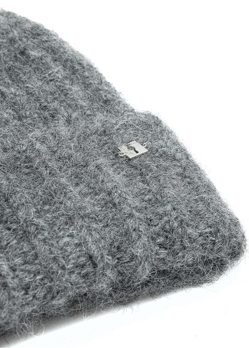 Szara czapka damska z wełną CZADT-0205-95(Z25)