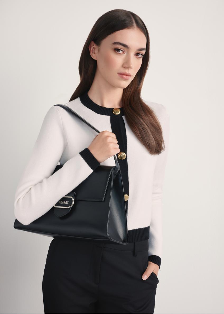 Elegancka czarna torebka damska TOREC-1068-99(Z25)