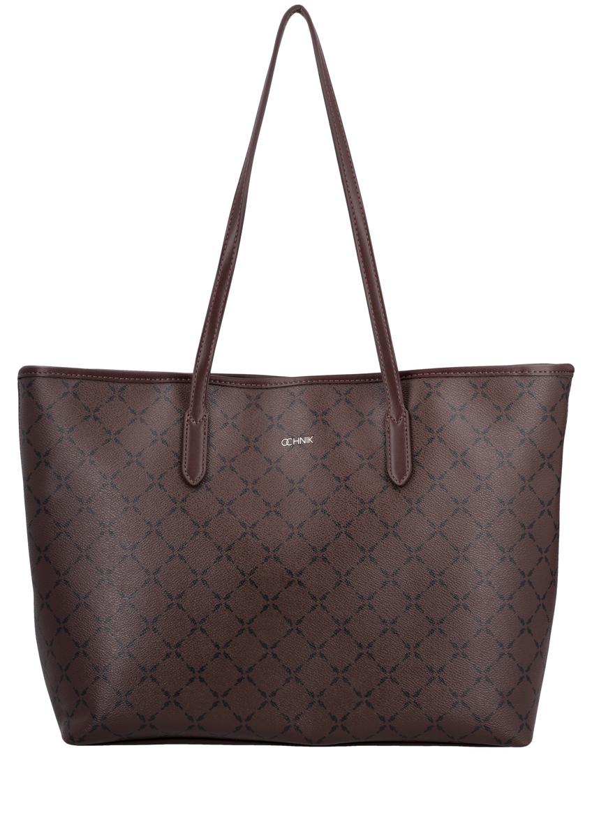 Sygnowana torebka damska shopper TOREC-1299-1P(Z26), widok produktu z przodu na białym tle.