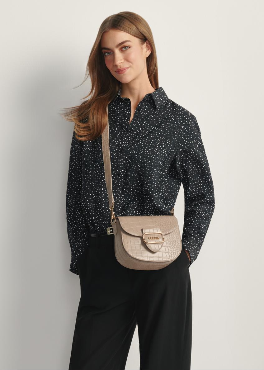 Beżowa listonoszka damska croco TOREC-0880-1D(W26)