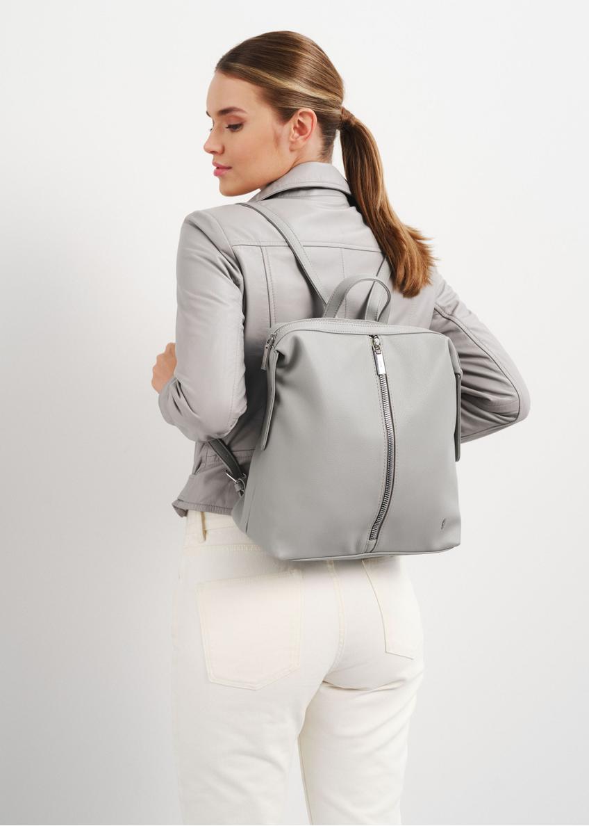 Szary plecak damski z suwakiem TOREC-0755-91(W23)
