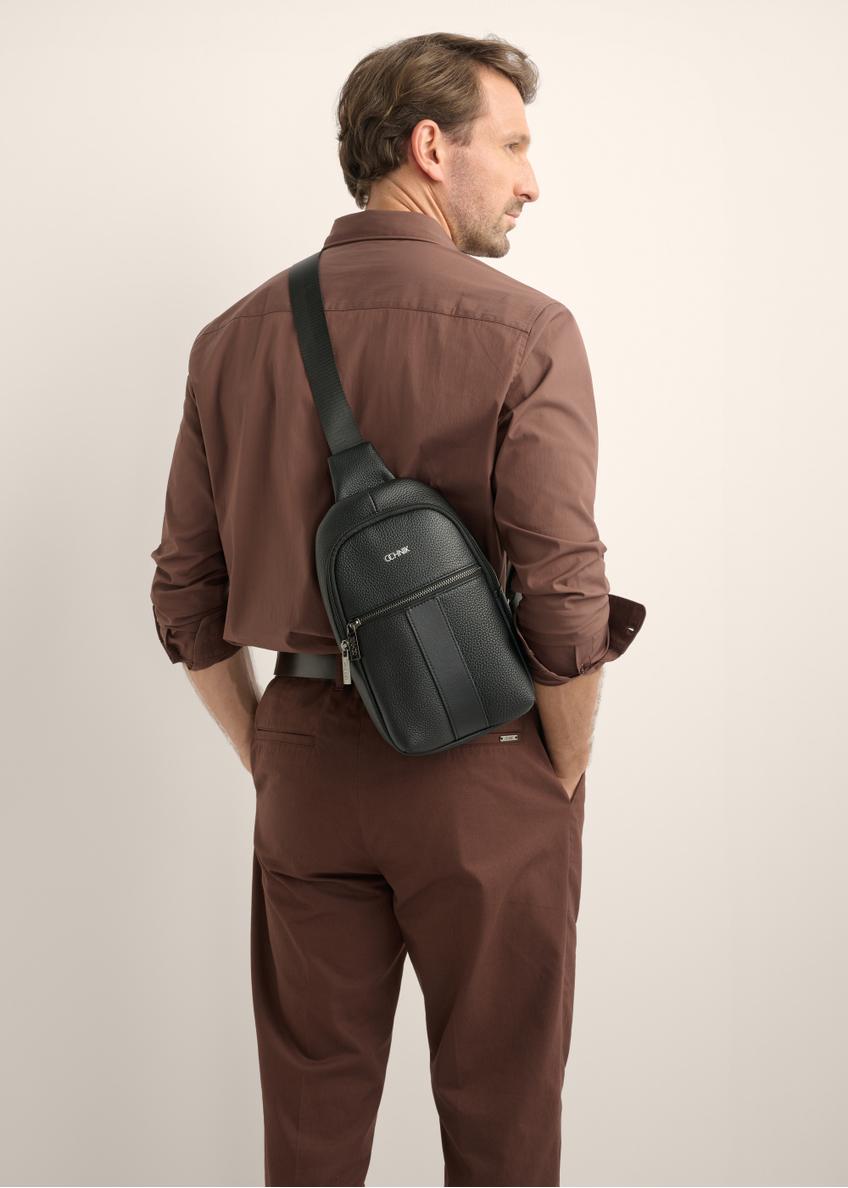 Czarna męska skórzana nerka crossbody TORMS-0538-9I(Z26)