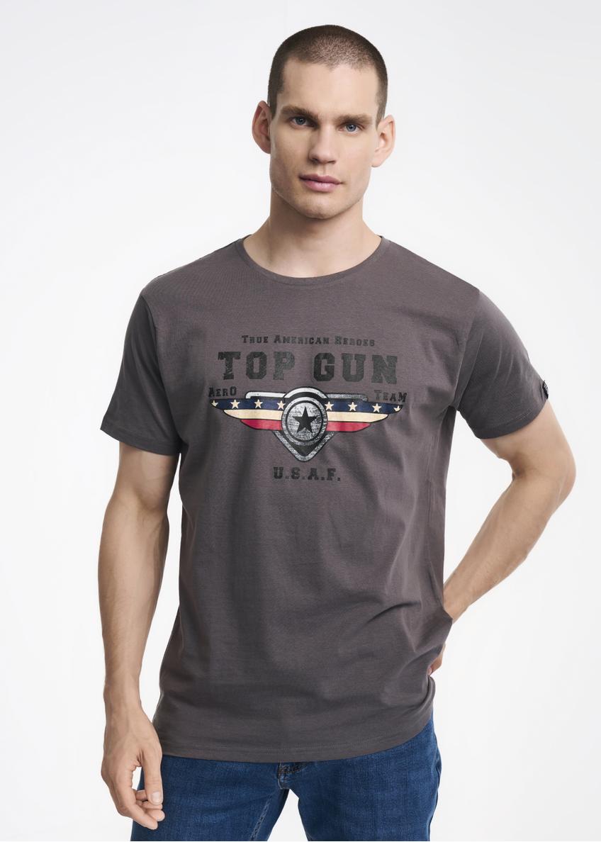 Ciemnoszary T-shirt męski Top Gun TSHMT-0076-95(W24)