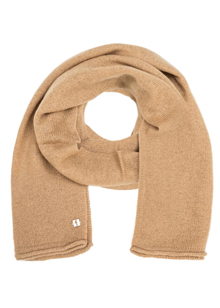 Women's cashmere beige scarf SZADT-0093-81(Z24)