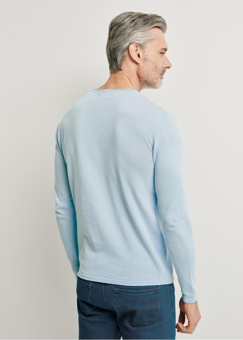 Błękitny bawełniany sweter męski SWEMT-0100-62(W24)