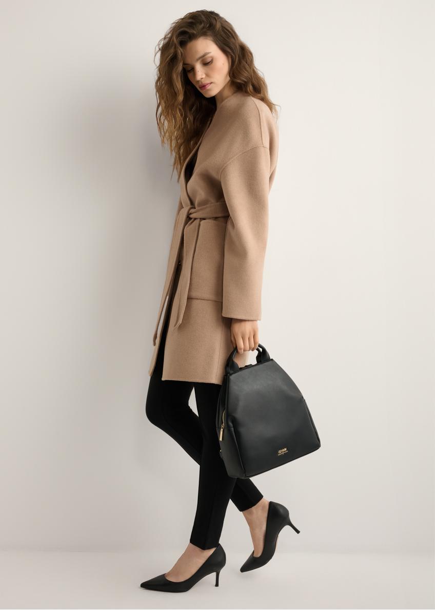 Czarny plecak damski z imitacji skóry TOREC-0923-99(W26)