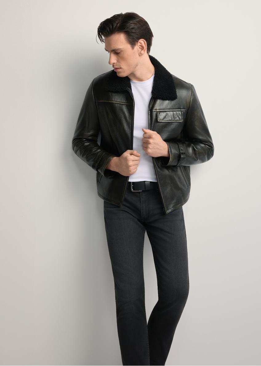 Skórzany kożuch męski KOZMS-0023-3188(Z25)