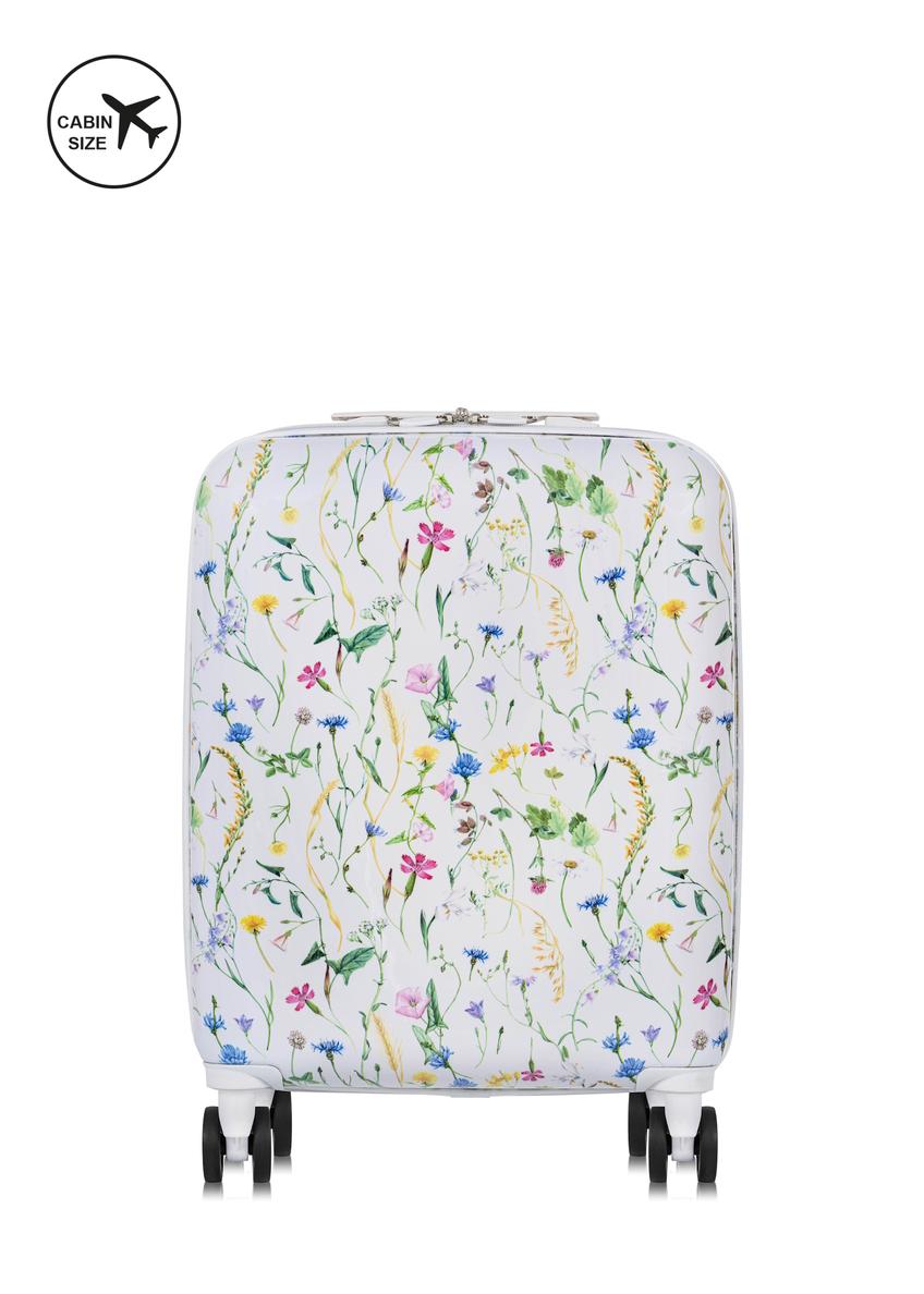 Mała walizka z printem na kółkach WALAB-0075-15-19(W25)