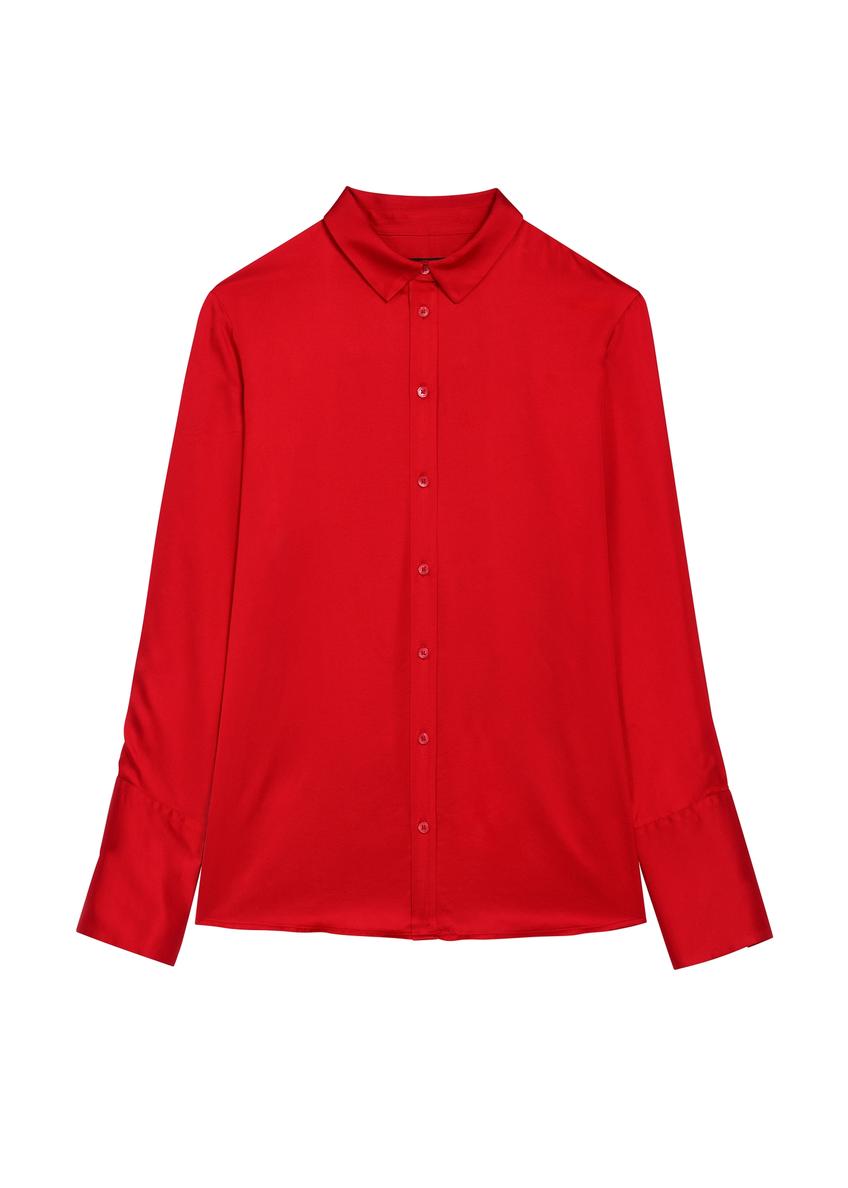 Czerwona koszula damska z wiskozy KOSDT-0183-4B(W26)