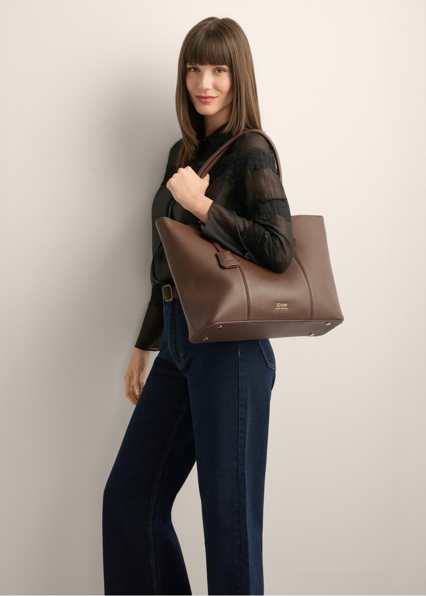 Brązowa shopperka damska TOREC-1241-1H(Z26)
