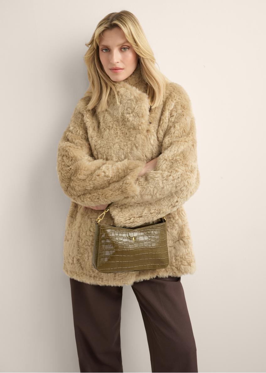 Skórzana khaki torebka croco TORES-1326-8D(Z26)