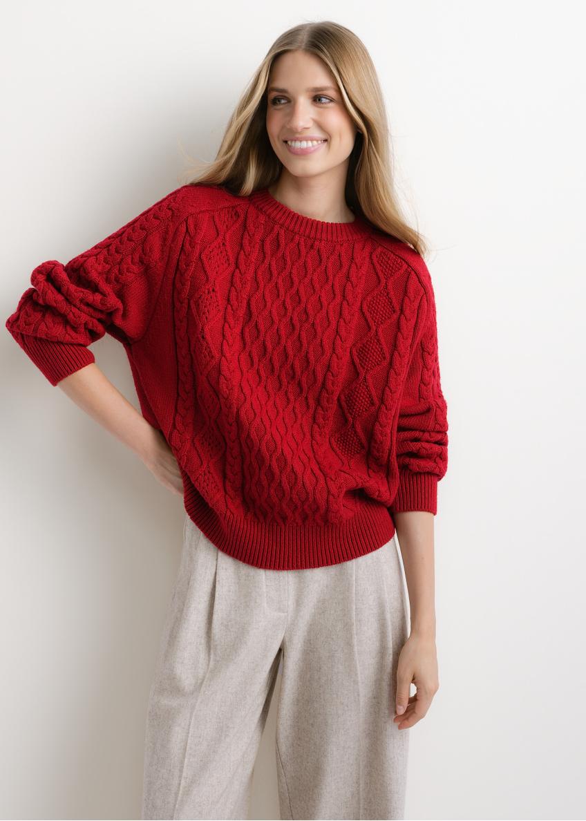 Ciemnoczerwony sweter damski SWEDT-0277-4C(Z26)