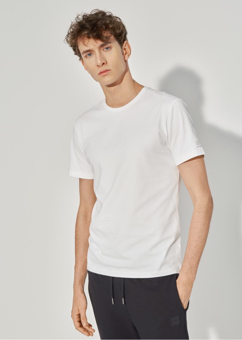 Biały basic T-shirt męski TSHMT-0091-11(W23)