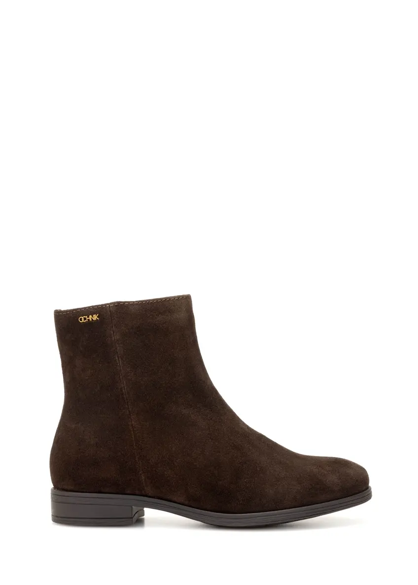 Brązowe skórzane botki damskie BUTYD-1193-89(Z25)