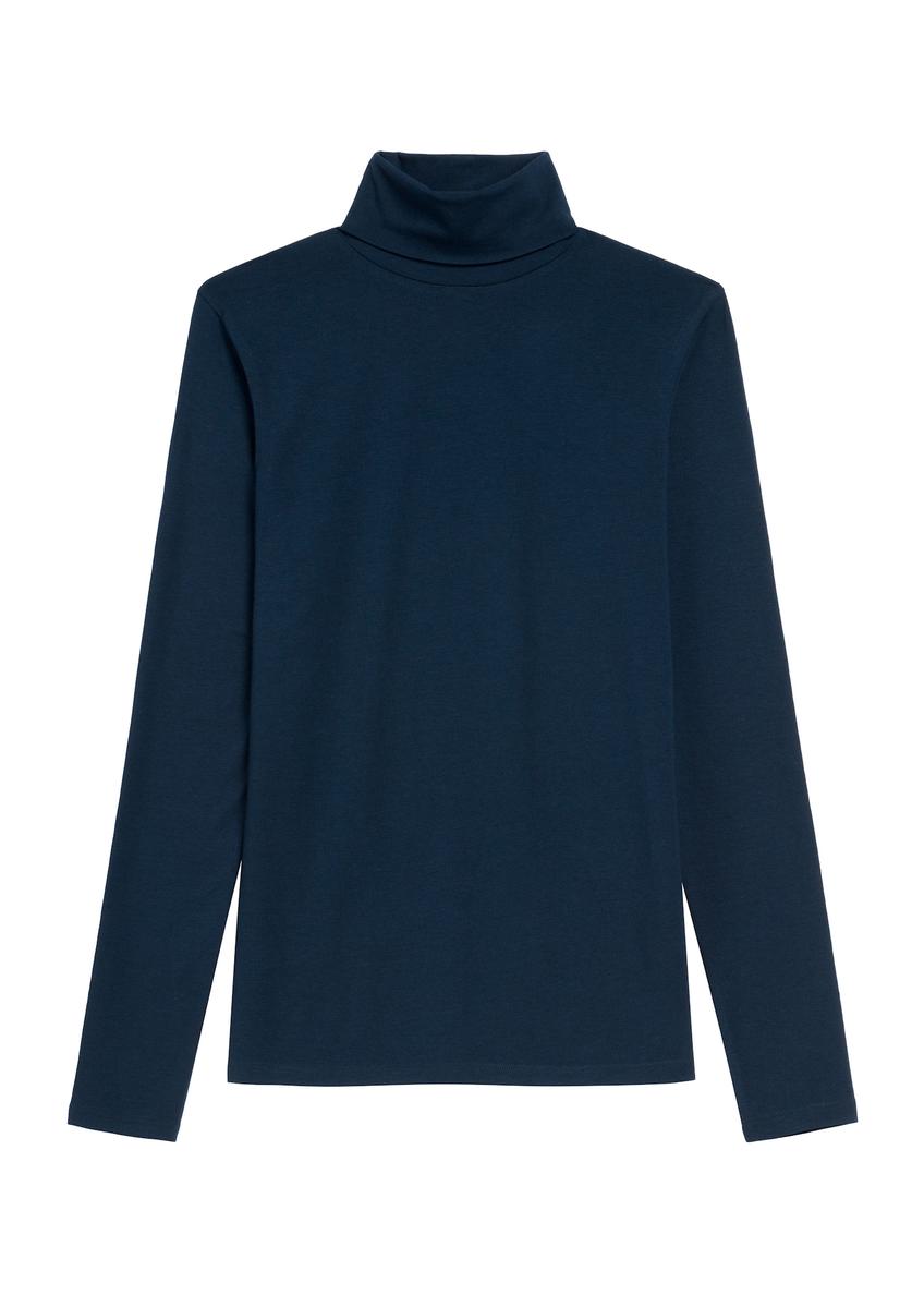 Granatowa bluzka damska z golfem LSLDT-0040-68(Z25)